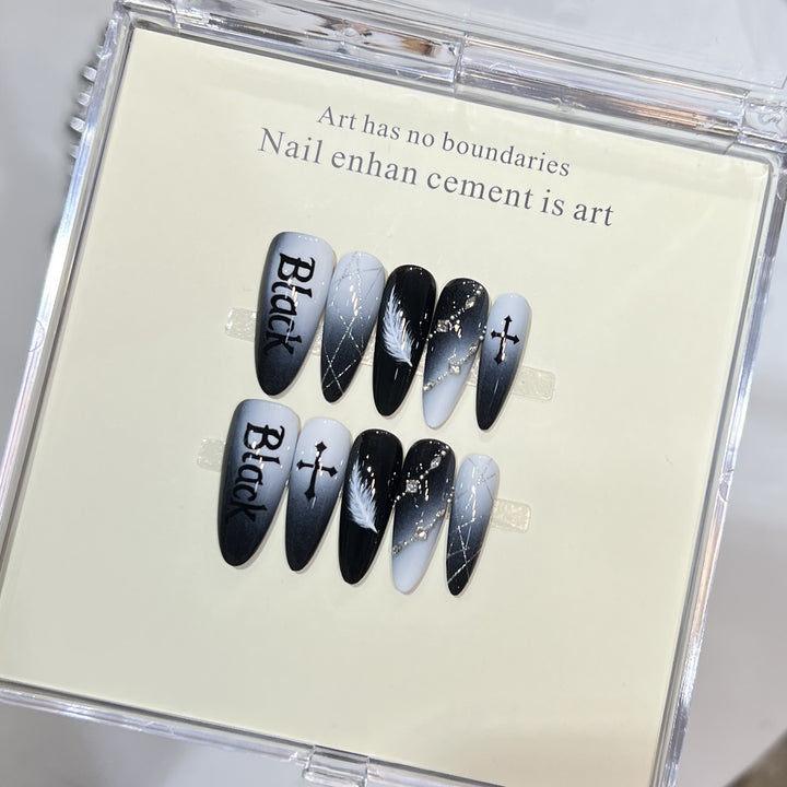 Artistic Stiletto Press-On Nail Art Set