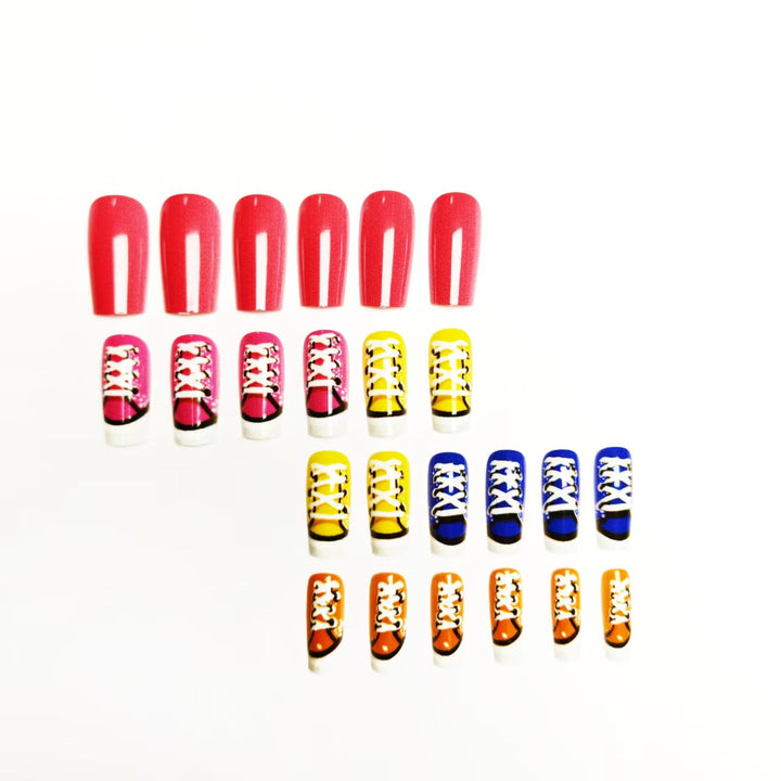 Creative art nails in colorful sneaker design Stornfield