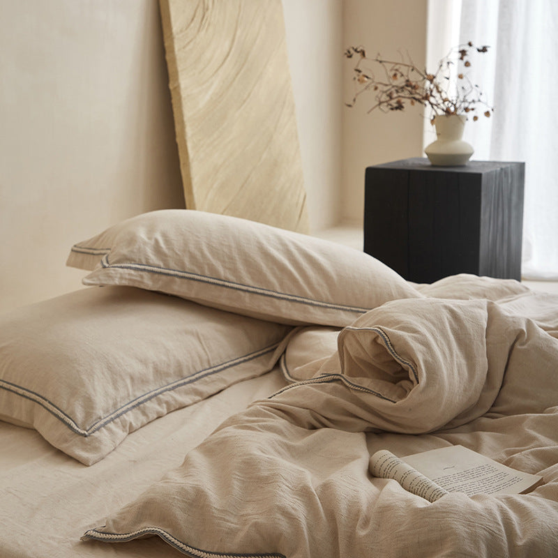 Luxury Stonewashed Linen Duvet Cover and Pillowcase Set