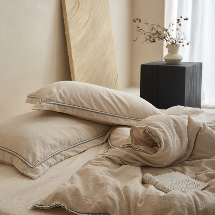 Luxury Stonewashed Linen Duvet Cover and Pillowcase Set