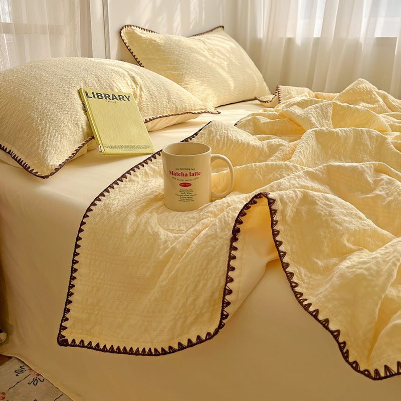 Textured Honeycomb Pattern Duvet Cover Set