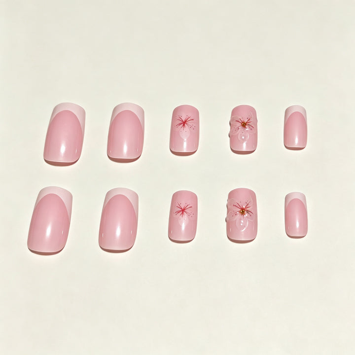 Floral Accent Press-On Nails Stornfield