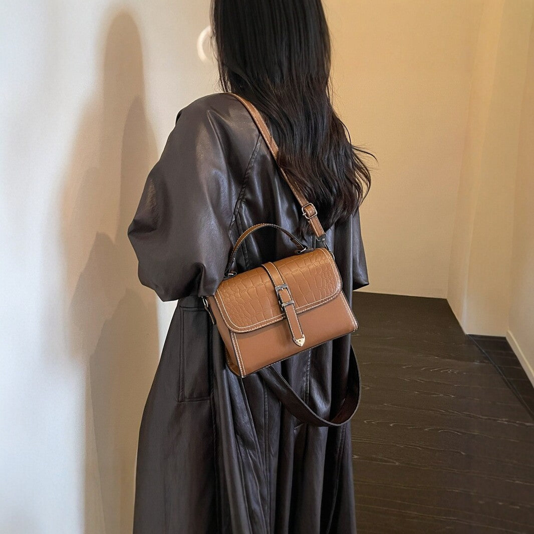 Vintage Crocodile Pattern Handbag