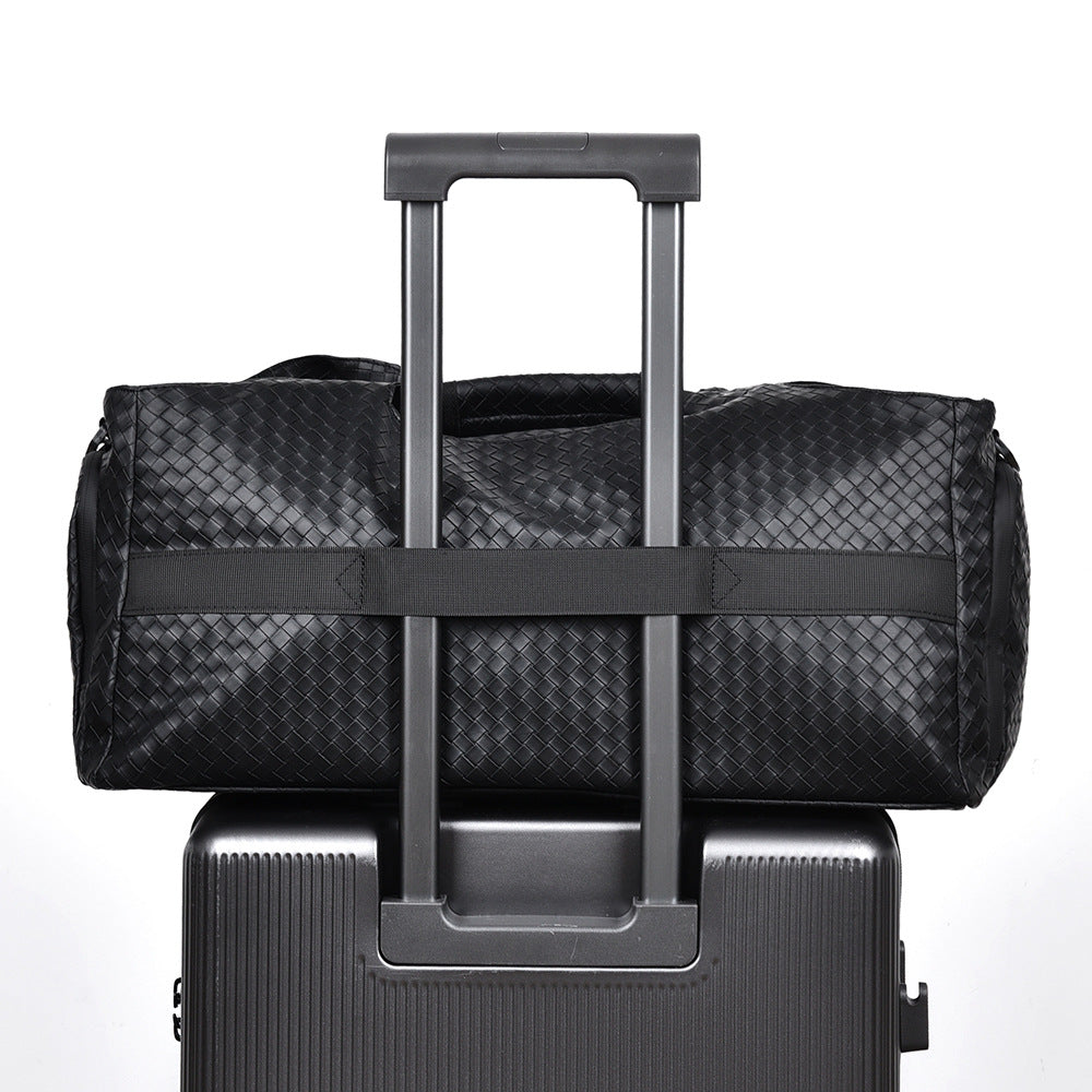Woven Leather Travel Duffel Bag Stornfield