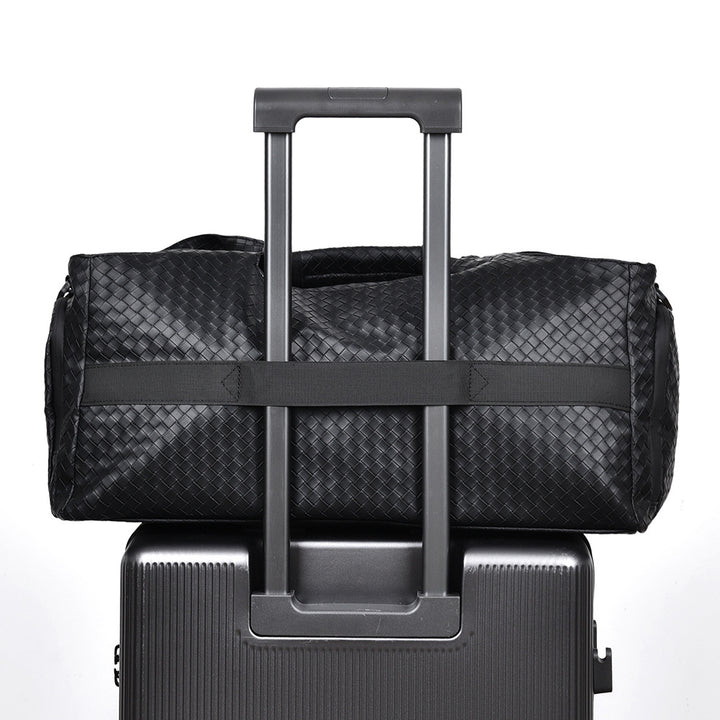 Woven Leather Travel Duffel Bag Stornfield