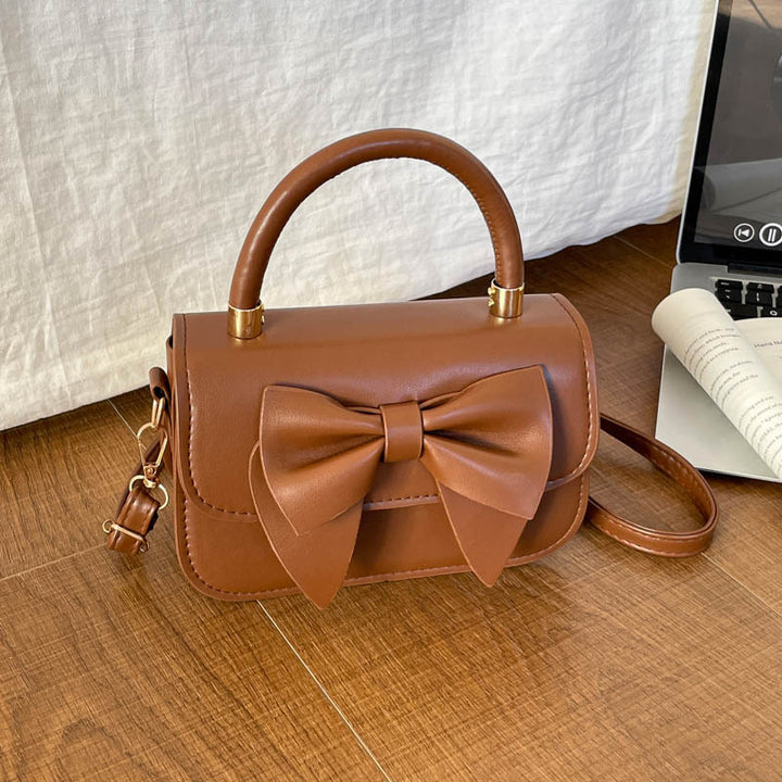 Bow-Accent Structured Handbag