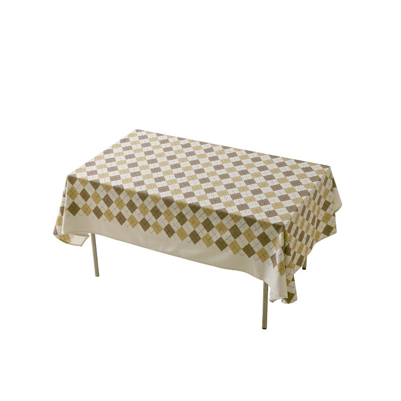 Diamond tablecloth made of easy-care cotton-polyester blend with decorative checkered pattern Stornfield