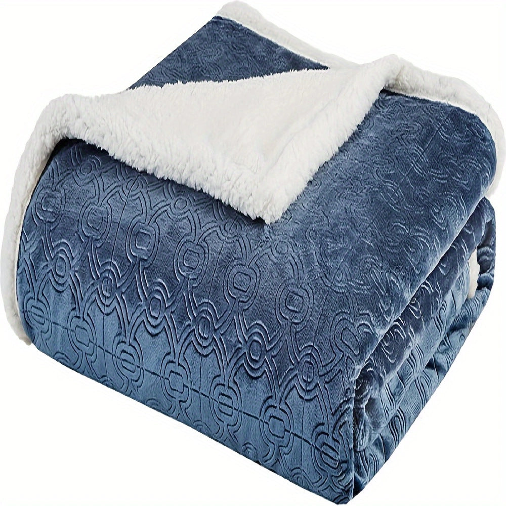 Plush Sherpa-Lined Throw Blanket