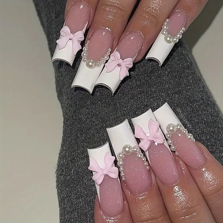 Bow-Embellished Press-On Nail Set Stornfield