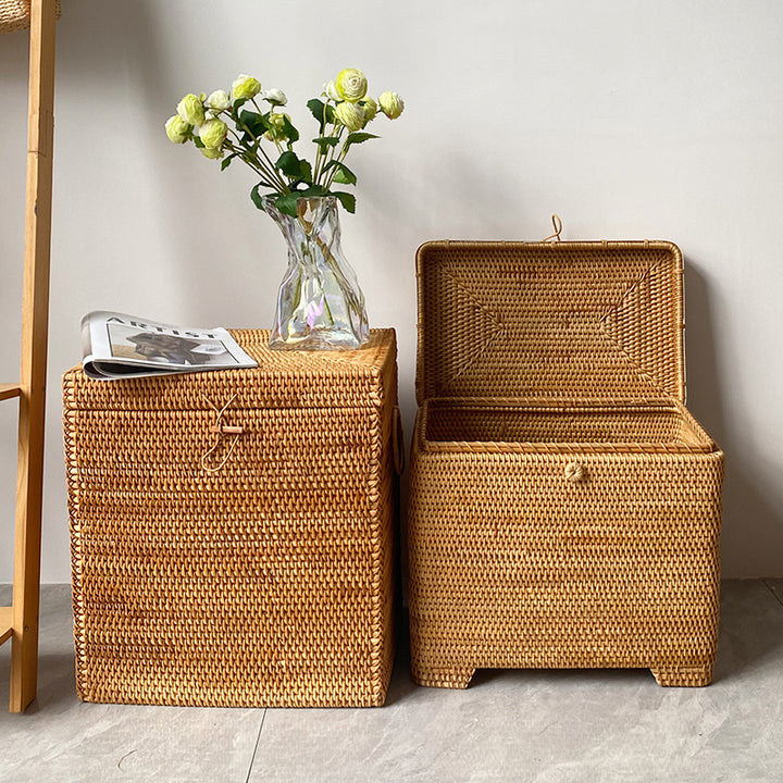 Ladies stylish storage box made of woven natural material Stornfield