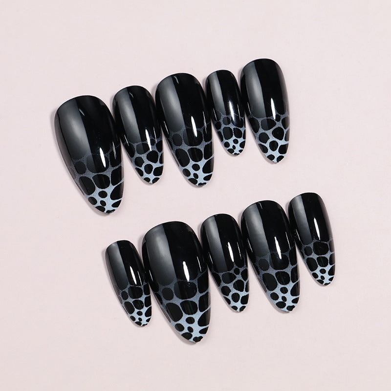 Artistic Press-On Nail Set with Geometric Design Stornfield