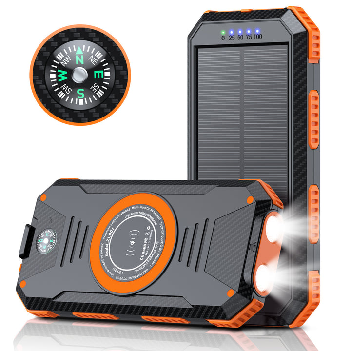 Solar-powered power bank with integrated compass and LED lighting Stornfield