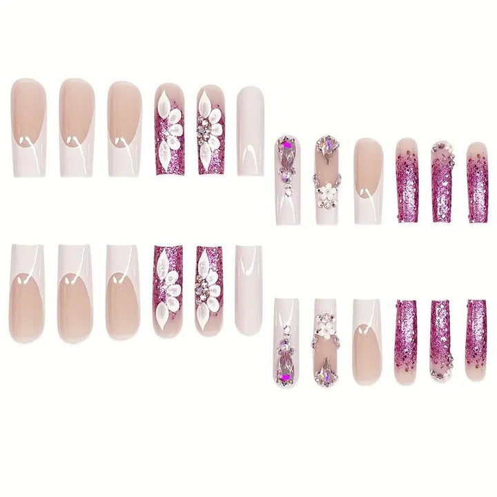 Artistic Rhinestone-Embellished Press-On Nail Extensions Stornfield