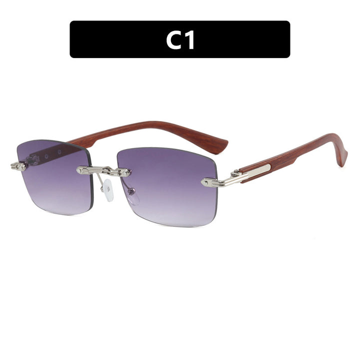 Women square sunglasses with wooden frame and gradient lenses Stornfield