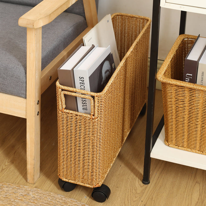 Multi-Functional Woven Storage Cart with Wheels Stornfield