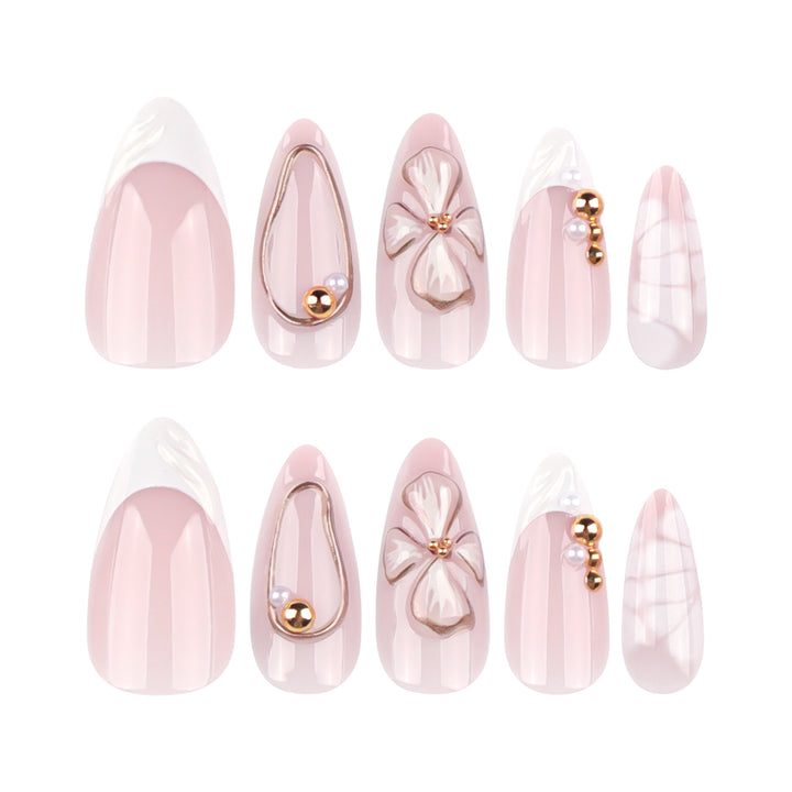 Artful stiletto nails with floral and shimmering decor Stornfield