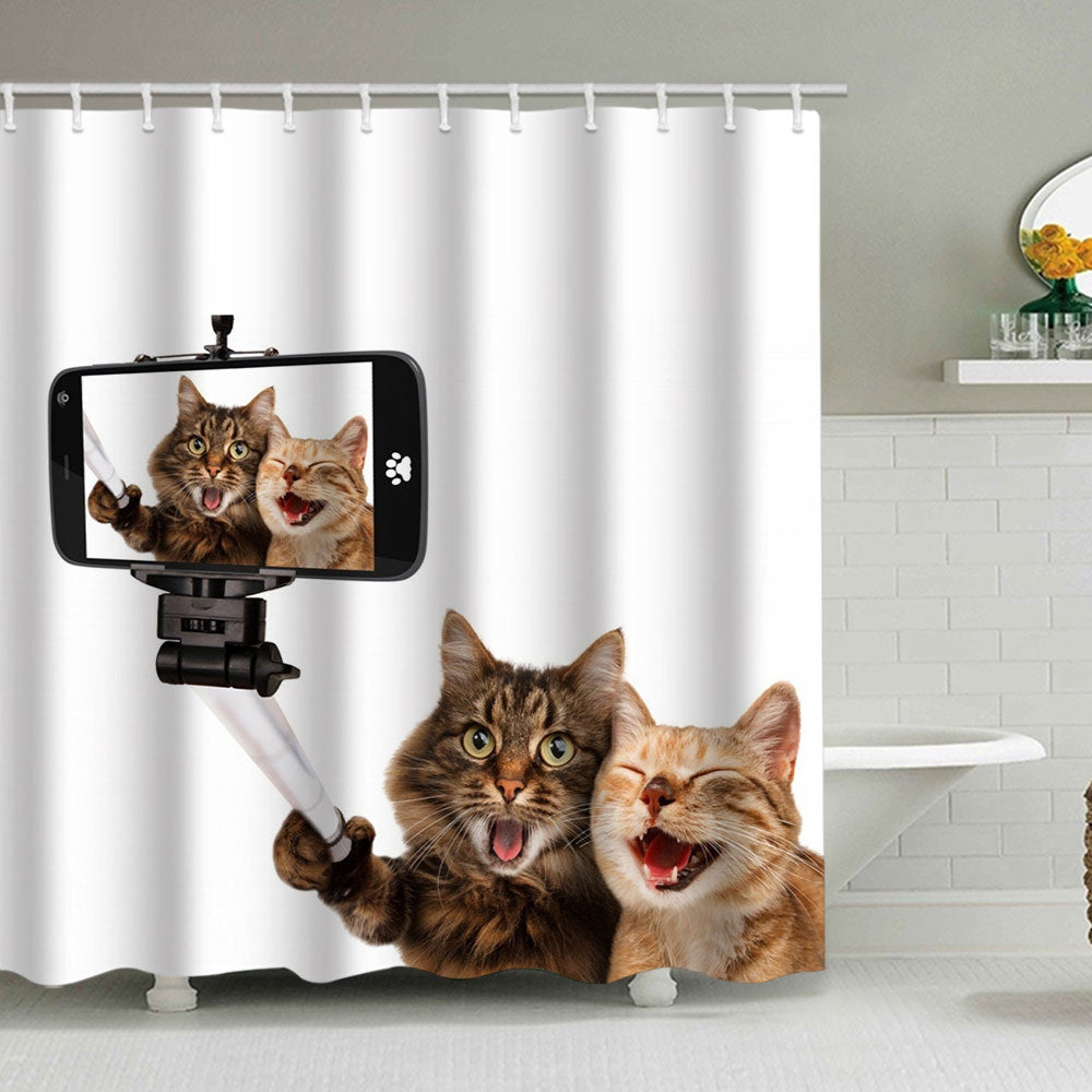 Artistic Dog Illustration Shower Curtain Stornfield