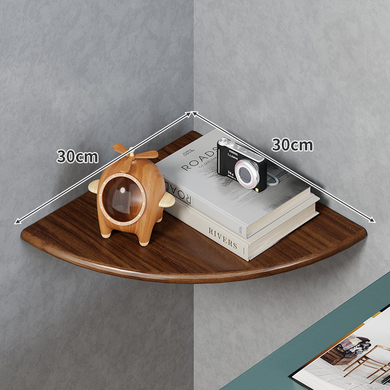 Semi-Circular Corner Floating Wall Shelf with Concealed Bracket Mounting
