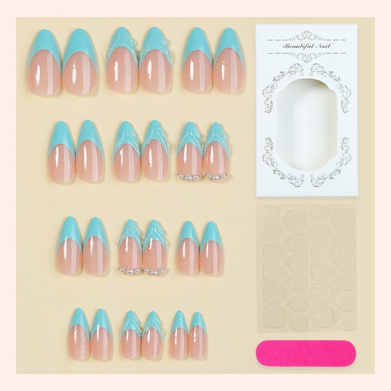 Acrylic nail set with elegant color design and glitter accents Stornfield