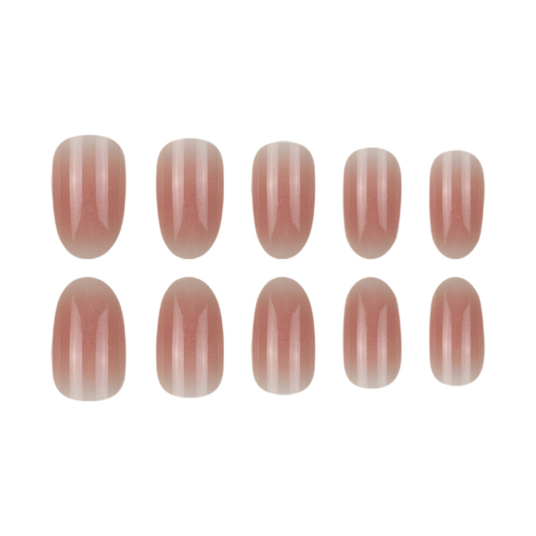 Natural Glossy Oval Press-On Nails Stornfield