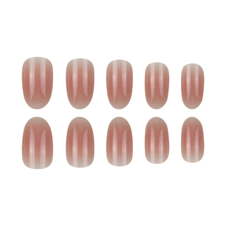 Natural Glossy Oval Press-On Nails Stornfield