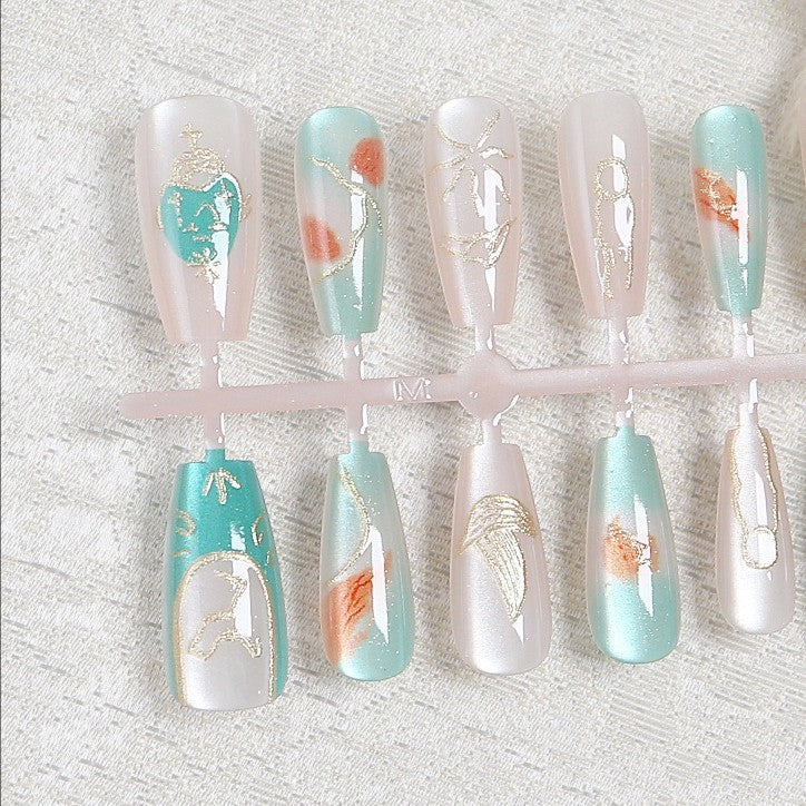 Intricate Design Press-On Nail Set Stornfield