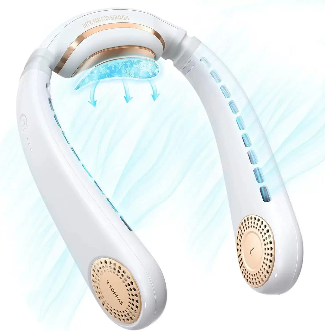 Unisex one size ergonomic bladeless neck air cooler with adjustable turbine vents Stornfield