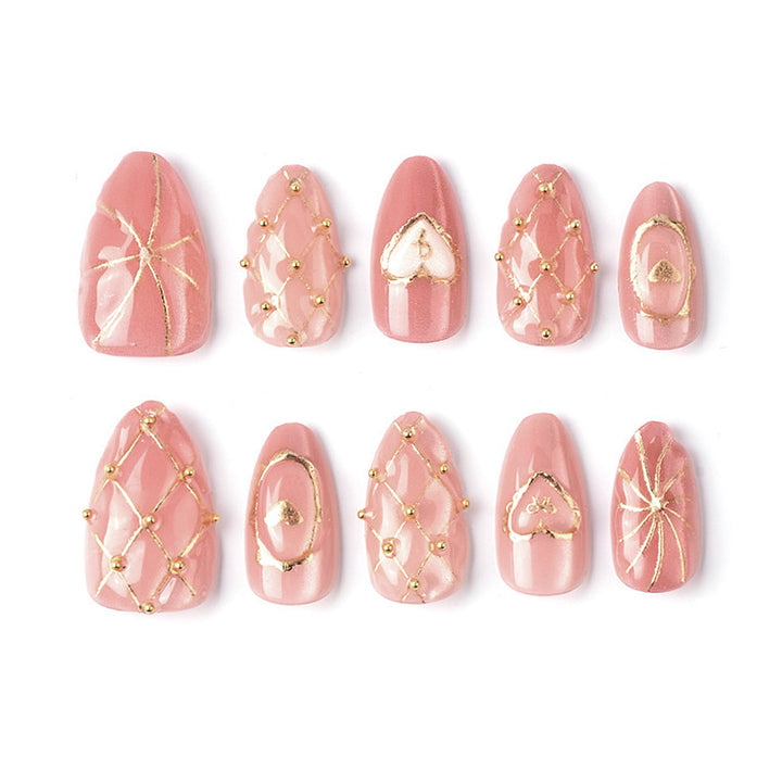 Artistic Heart-Accent Press-On Nails Set Stornfield