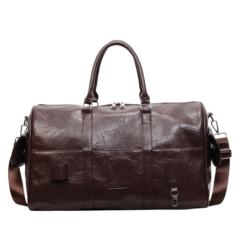 Durable Leather Weekender Duffel Bag