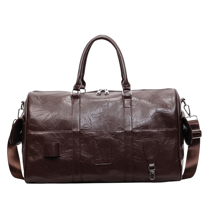 Durable Leather Weekender Duffel Bag