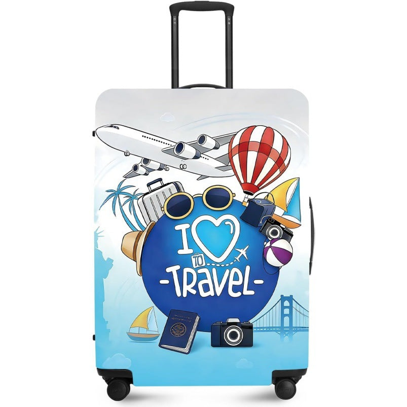 Unisex nan elastic suitcase cover with UV-resistant motif print and zip opening Stornfield