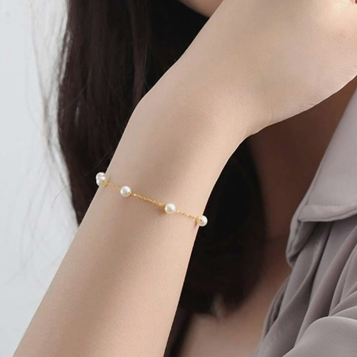 Elegant Pearl Accent Chain Bracelet Stornfield