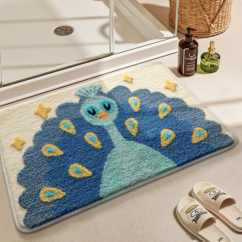 Decorative Peacock Bath Mat