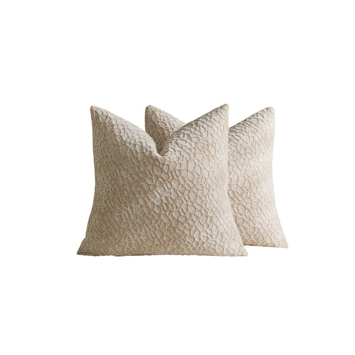 Luxury Textured Chenille Throw Pillow Covers Pair