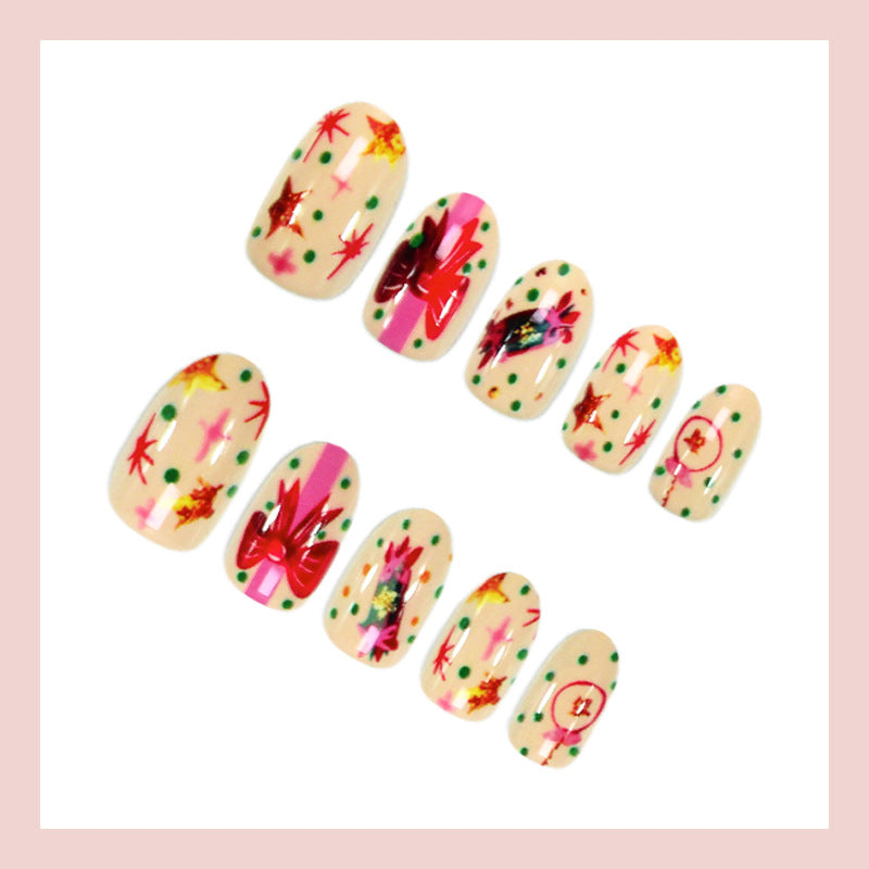Nail art set with creative flower and dot designs Stornfield