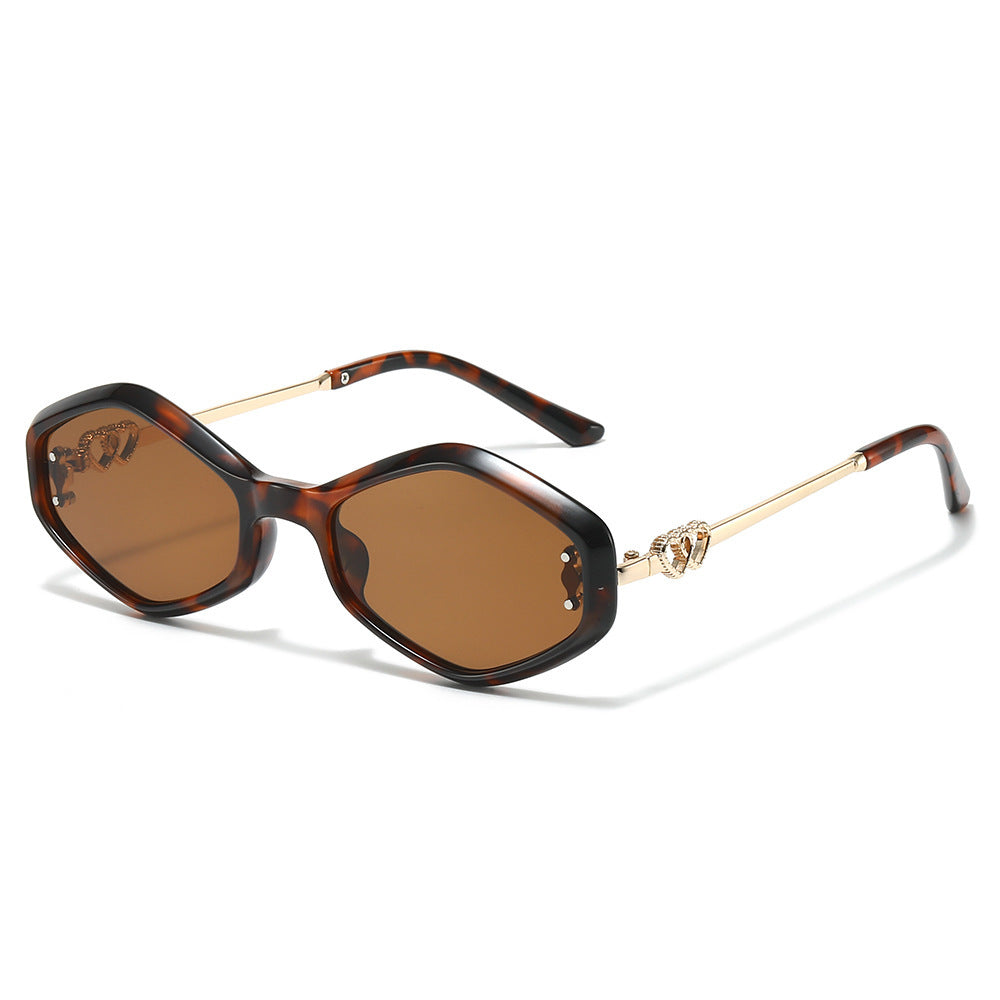 Geometric Frame Sunglasses with Rhinestone Accents Stornfield