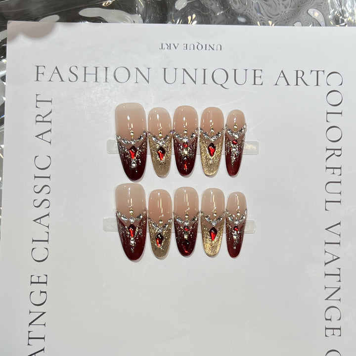 Glamorous Starry Press-On Nail Art