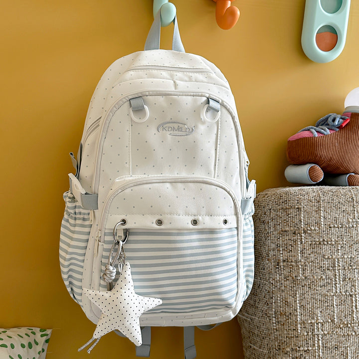 Versatile Polka Dot and Striped Design Backpack Stornfield