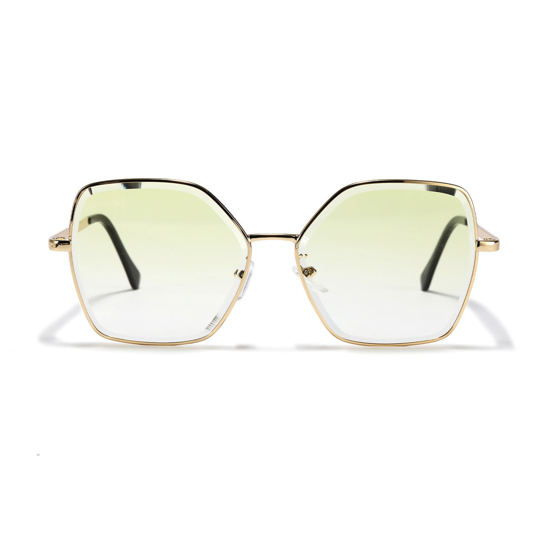 Women geometric sunglasses with fashionable gold frame Stornfield