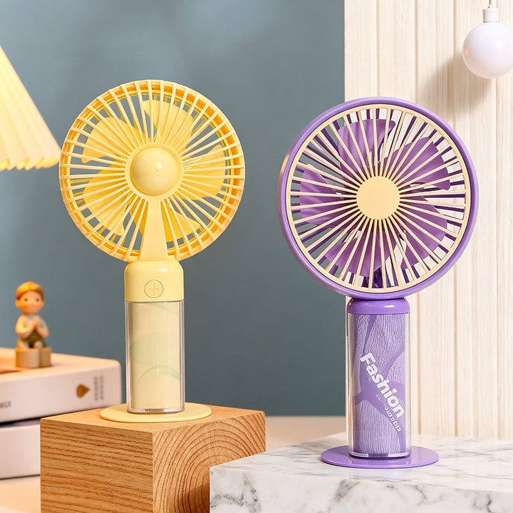 Cooling compact portable rechargeable handheld fan with detachable stand and USB charging Stornfield