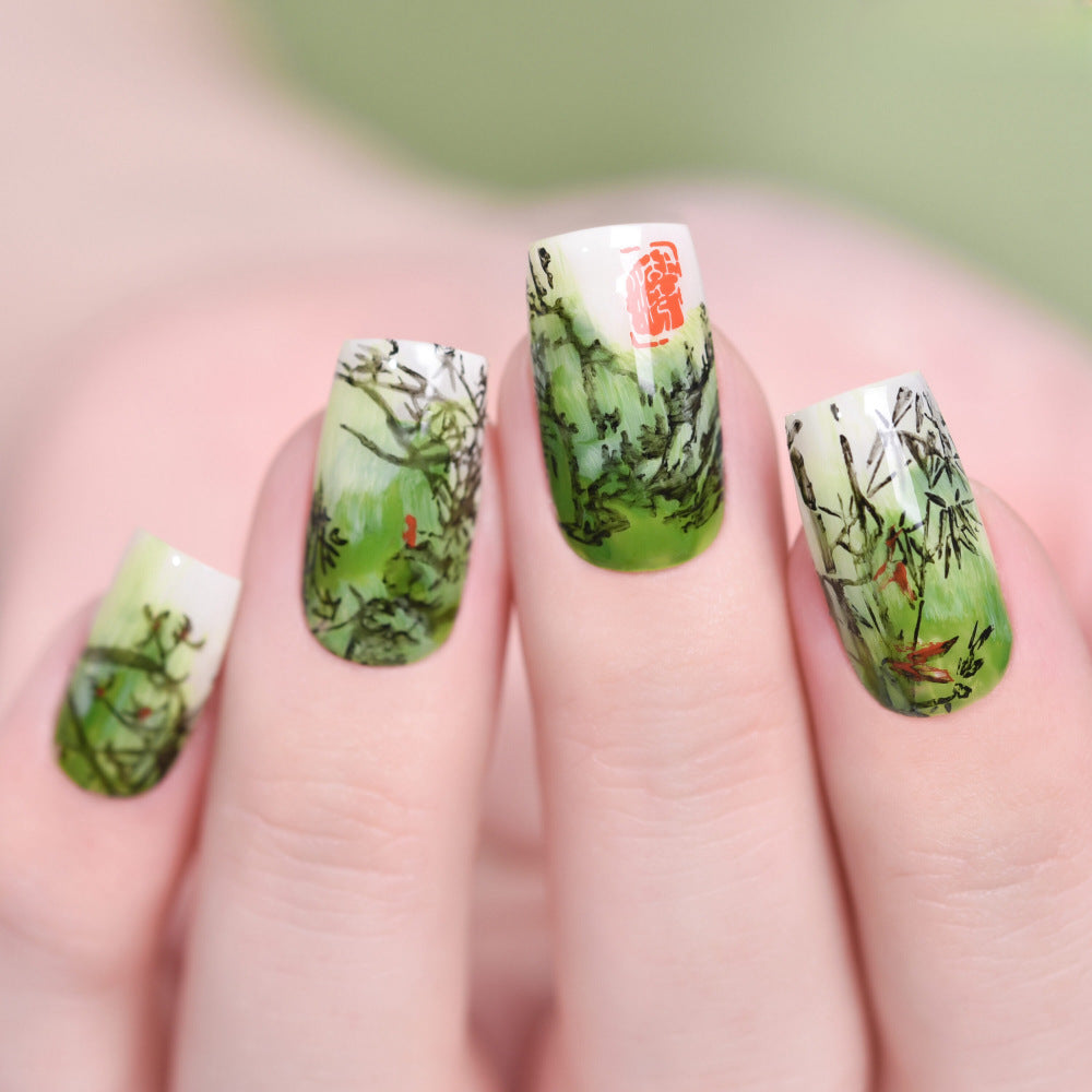 Artificial nails with bamboo design Stornfield