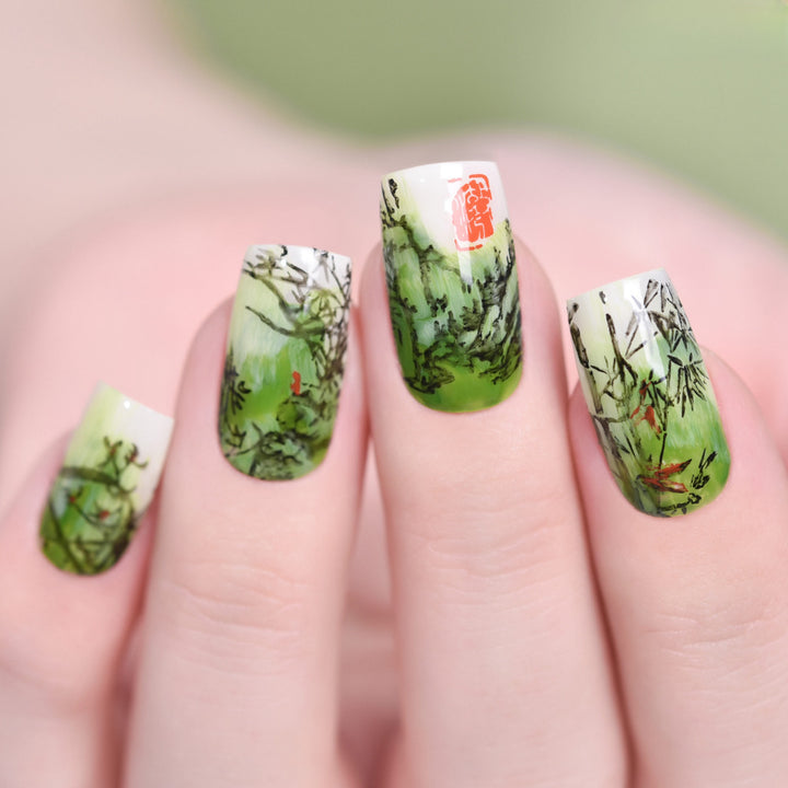 Artificial nails with bamboo design Stornfield