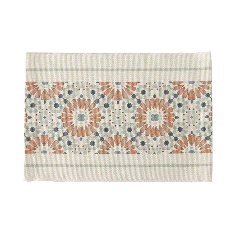 Woven placemat made of cotton blend with geometric diamond trim and fine texture Stornfield