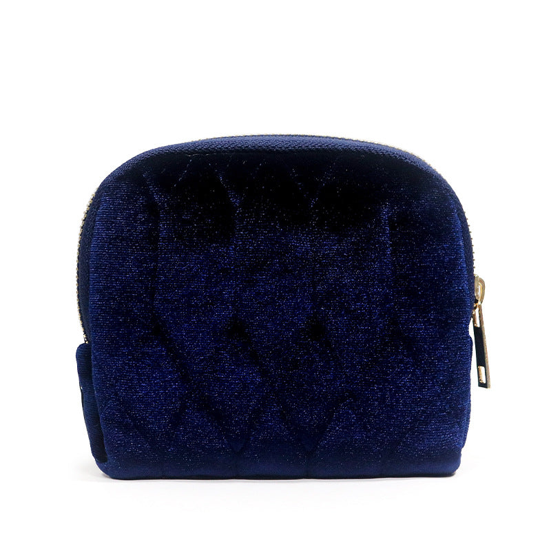Luxurious Quilted Velvet Makeup Pouch