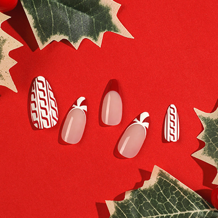 Elegant artificial nails in festive winter design Stornfield