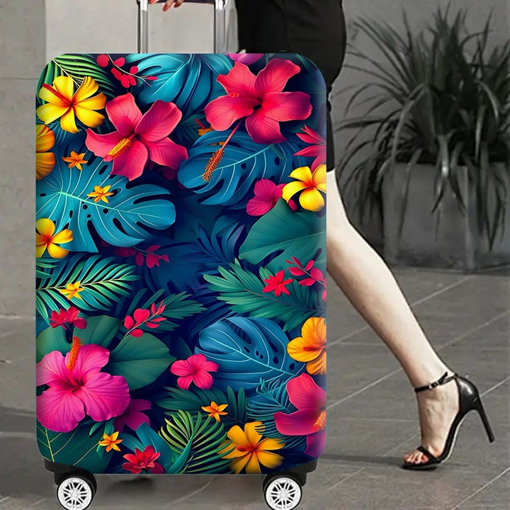Women's Hard Shell Suitcase with Tropical Flower Pattern Stornfield