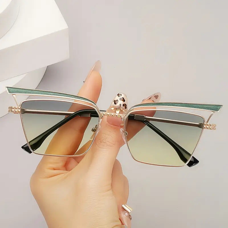 Women's square designer glasses with delicate metal frame Stornfield