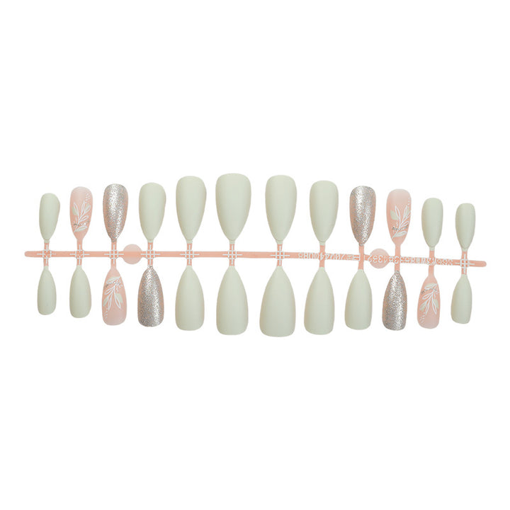 Elegant Press-On Nail Art Set with Floral Accents Stornfield