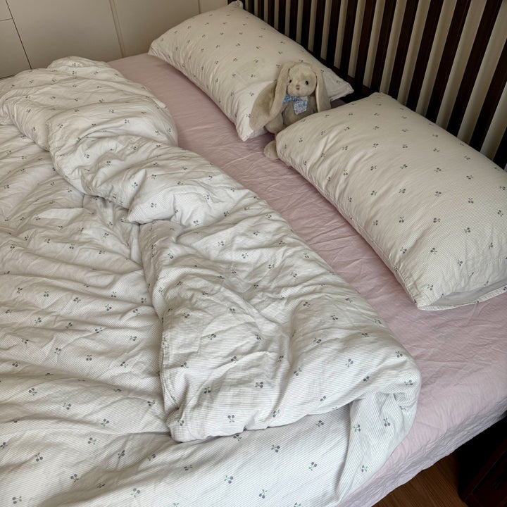 Floral Cotton Reversible Duvet and Sheet Nursery Bedding Set