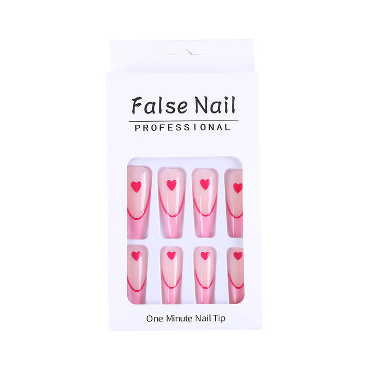 Artificial nails with romantic heart design Stornfield